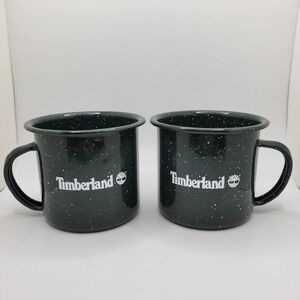 Timberland Enamel Camping Mug Set Green Speckled Cinsa Outdoor Coffee Cup Rustic